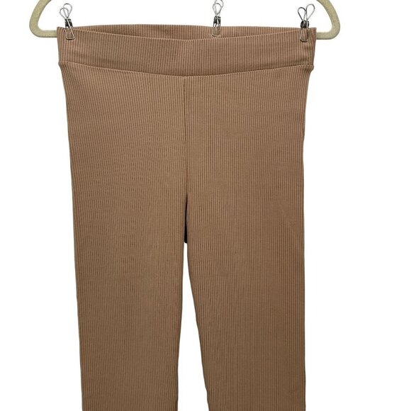 NWT Madison Riley Pull-On Ribbed Tan Fitted High Waisted Leggings Womens Large - Picture 2 of 10